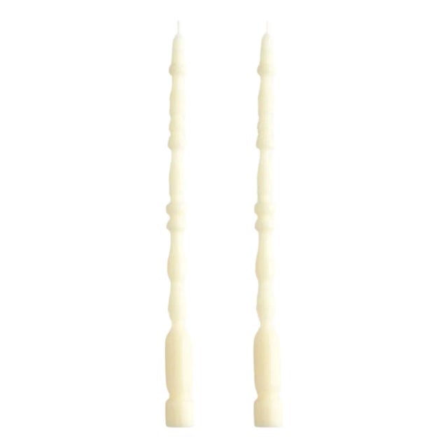 Spindle Leg Tapers, Set of 2 - Cathedral For Sale