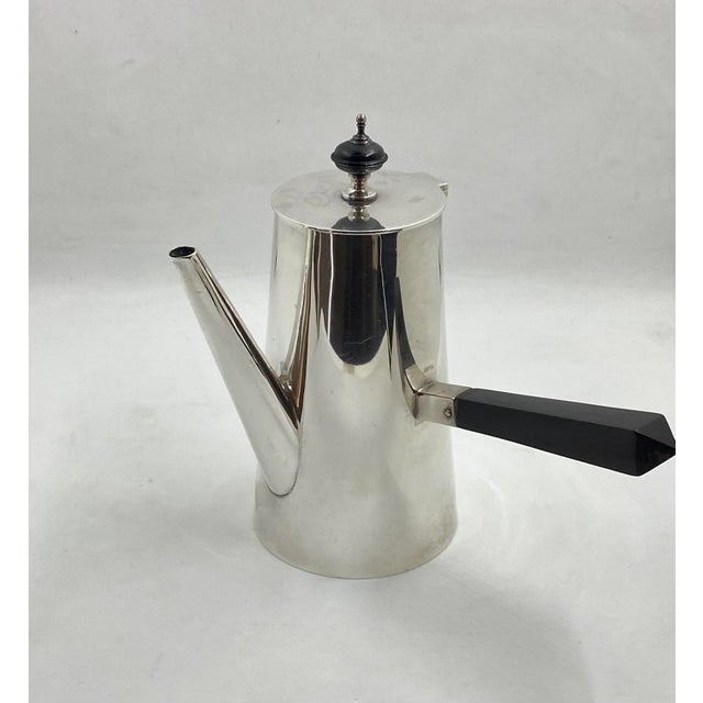 This beautiful, English sterling silver chocolate-pot or espresso-pot is in excellent condition. The style is antique...