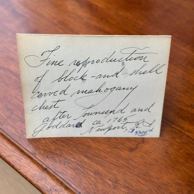 Henkel Harris Bespoke Block and Shell Carved Mahogany Chest After Townsend & Goddard For Sale - Image 4 of 17