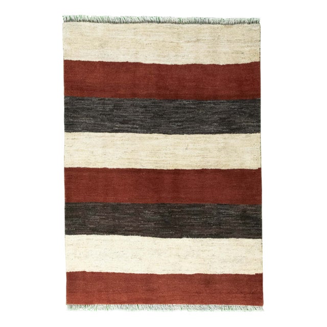 Hand-Knotted Wool Gabbeh Loribaft Rug For Sale