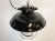 Mid-Century Modern Industrial Black Enamel Factory Pendant Lamp, 1960s For Sale - Image 3 of 12