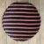 Modern Pink and Yellow Striped Black Velvet Pouf, 2000s For Sale - Image 6 of 13