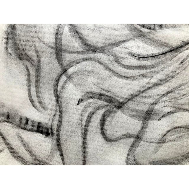 Contemporary Semi Abstact Original Charcoal Drawing, Water Imaging For Sale - Image 3 of 4
