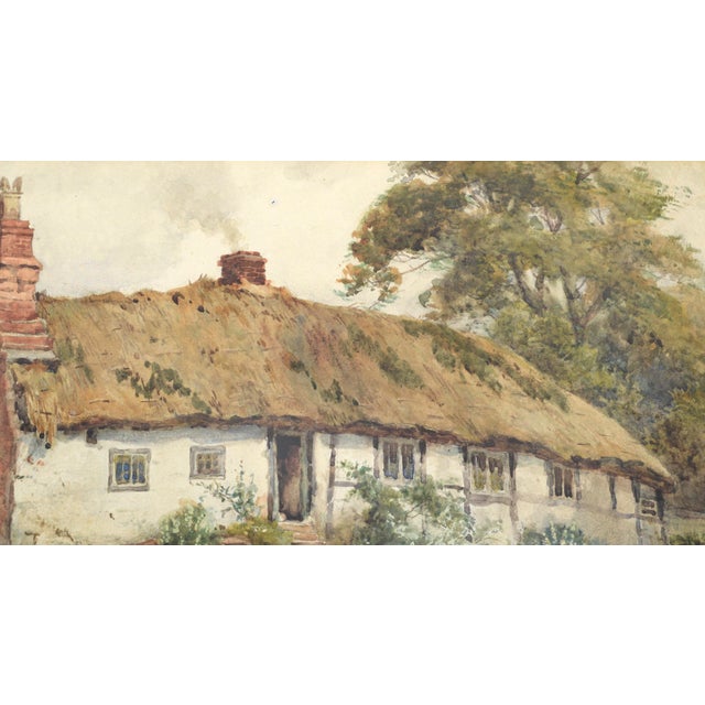 Green Country Cottage - Figure in the Door With Geese - Landscape by Joshua Fisher For Sale - Image 8 of 11