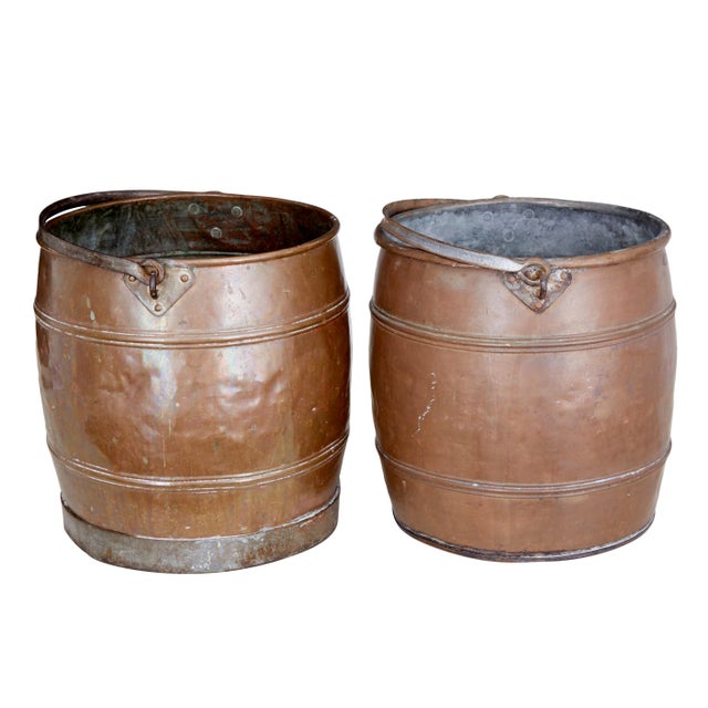 19th Century Copper Buckets, Set of 2 For Sale - Image 3 of 8