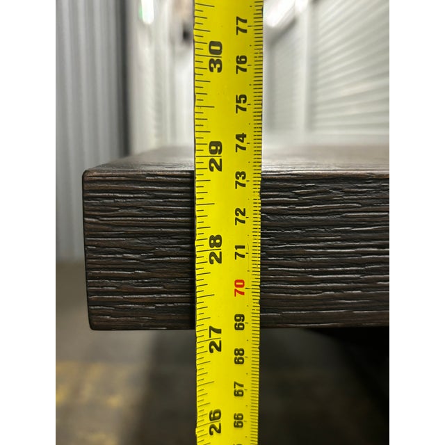 Attributed to Christian Liaigre Table Misaine This Table in Made of Wirebrushed and Grey Stained Solid Oak For Sale - Image 12 of 12