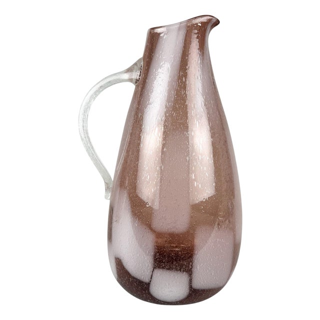 Large Hand Made Glass Vase, 1970s For Sale