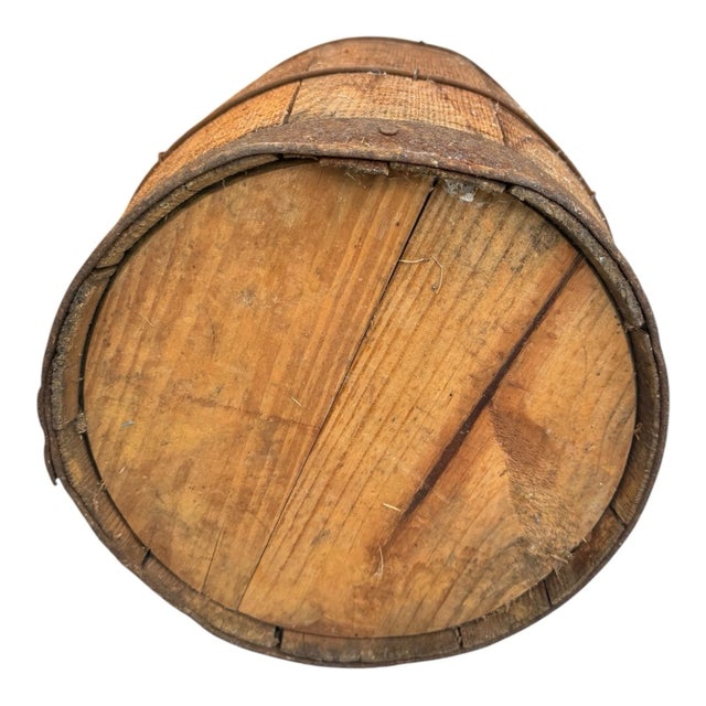 Wood Antique Primitive Wooden Nail Keg Barrel Rustic Farmhouse Country Decor Old 18” For Sale - Image 7 of 13