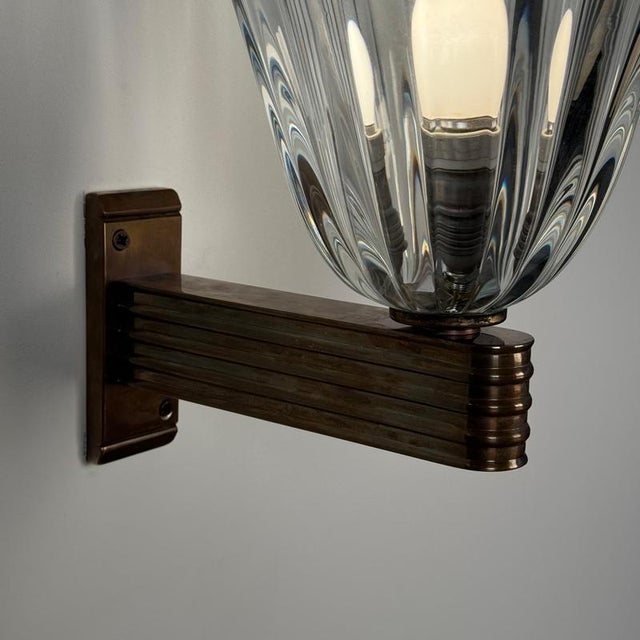 Large Wall Sconces by Ercole Barovier for Barovier & Toso, 1940s, Set of 2 For Sale - Image 11 of 17