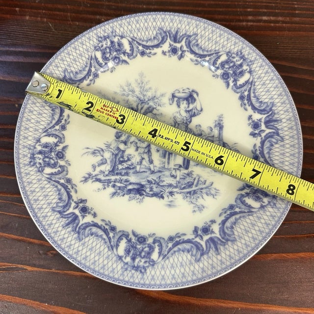 Vintage I. Godinger & Co. Blue 8” Luncheon Plates-Set of 4 For Sale - Image 6 of 8