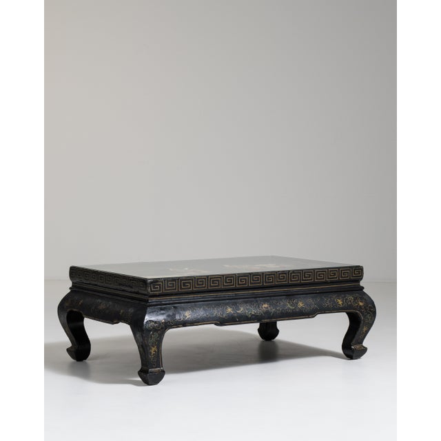 Chinoiserie Coffee Table with Glass Top, Antique, China, 20th Century For Sale - Image 4 of 13