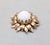 Mid-Century Modern Vintage 1960s Signed Napier Goldtone White Rhinestone Cabochon Flower Brooch For Sale - Image 3 of 6