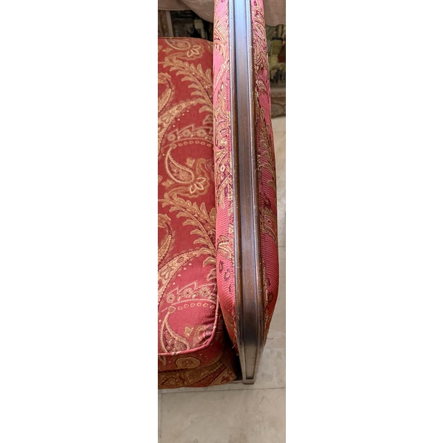 French Late 20th Century French Louis XV–Style Upholstered Chaise Lounge For Sale - Image 3 of 5