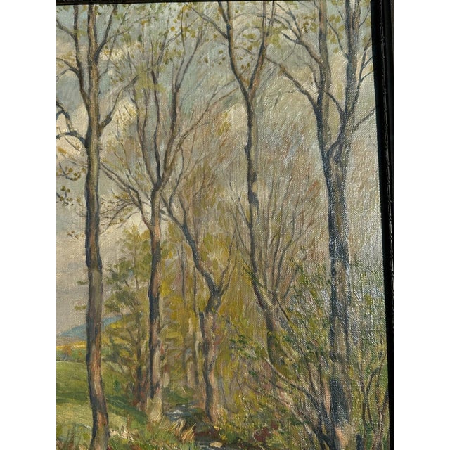 Heinrich Pforr, Spring Trail: Footpath from Lautenbach to Uengsterode, Oil Painting on Canvas, Framed For Sale - Image 11 of 13