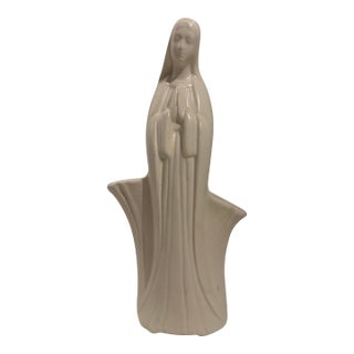Vintage Mid-Century White Ceramic Madonna Planter For Sale