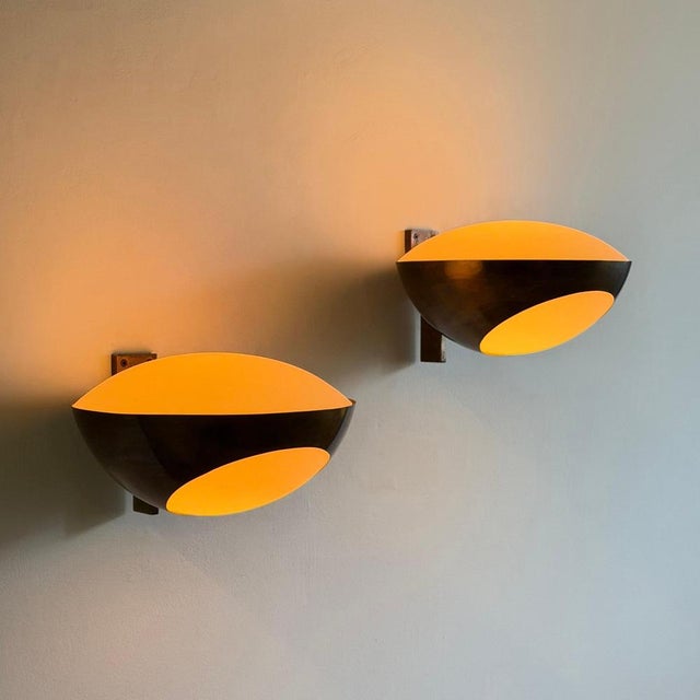 Fontana Arte Model 1963 Brass Wall Lights by Max Ingrand for Fontana Arte, 1960s, Set of 2 For Sale - Image 4 of 18