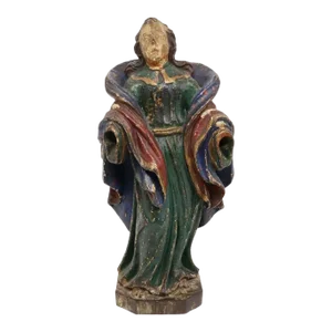 18th Century French/Spanish Baroque Painted Chestnut Saint Reliquary Statue
