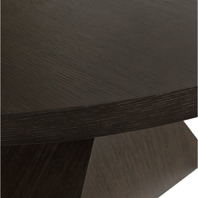 Worlds Away Matthew Izzo Home Newport Espresso Oak Round Pedestal Dining Table For Sale - Image 4 of 5