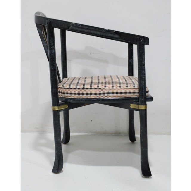 Mid-Century Modern Century Furniture Yoke Back Side Chair With Brass Mounts For Sale - Image 3 of 11