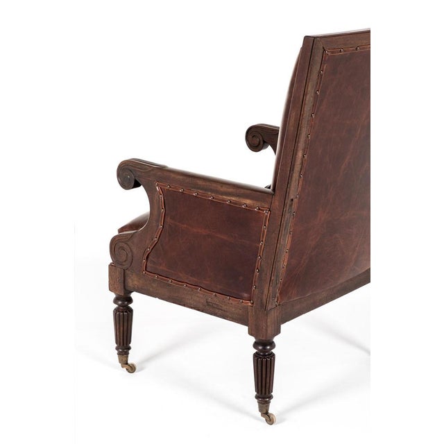 George IV Leather Library Chair For Sale - Image 6 of 13