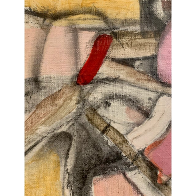 Pink 1972 Abstract Expressionist Oil Painting on Canvas For Sale - Image 8 of 13
