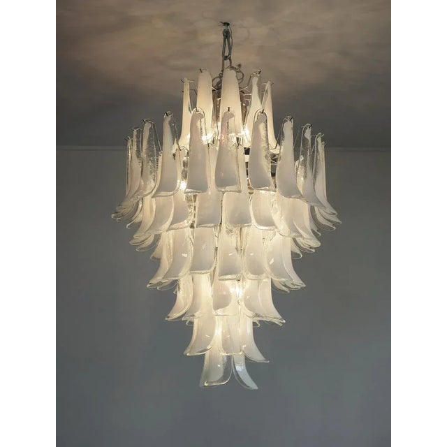 Vintage Murano Glass Chandelier with Glass Petals, 1983 For Sale - Image 4 of 13