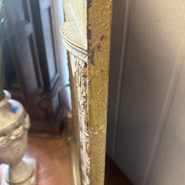 Neoclassical Gold Gilt Architectural Pediment Wall Mirror For Sale - Image 4 of 4