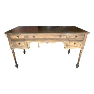Large Antique French Library Writing Desk Drawers Decorative Accents For Sale