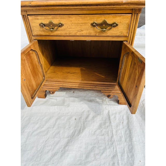 Brown 80's Vintage Country Style Solid Oak Nightstand For Sale - Image 8 of 8