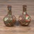Brown Vintage Chinese Kendi Shape Brown Vases with Floral and Fruit Décor - a Pair For Sale - Image 8 of 13