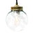 1950s Vintage Industrial Brass & Clear Glass Pendant Light For Sale - Image 5 of 5