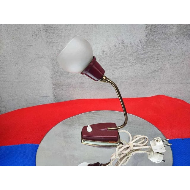 Vintage desk lamp from the 1960s-1970s, dimensions: height 19 cm, width 6.5 cm, depth 17 cm, diameter of lampshade 8 cm....