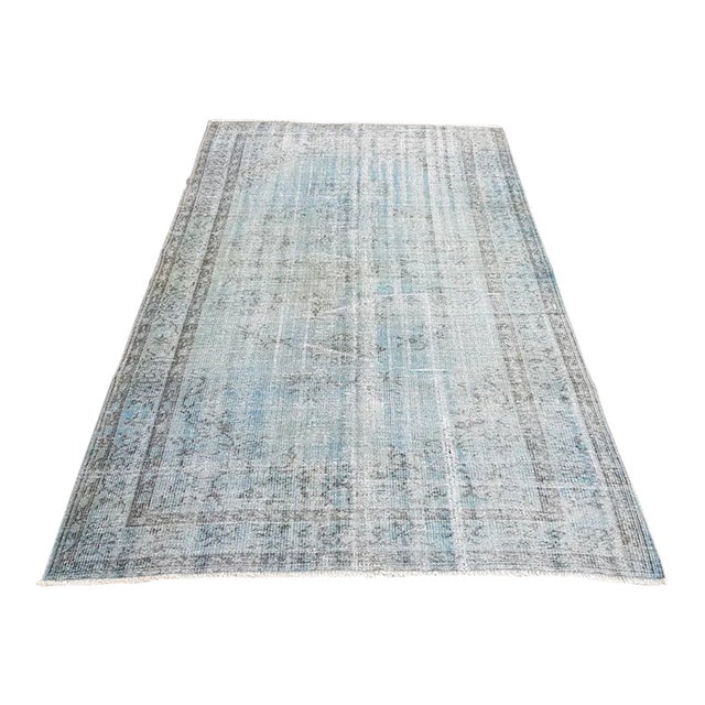 Light Blue Turkish Area Carpet For Sale