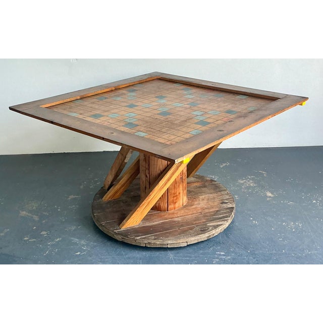Vintage Monumental Wood Scrabble Board Game Table For Sale - Image 11 of 17