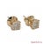 14k (585) Yellow Gold Round Cut Natural Diamond Cluster Stud Earrings - Set of 2 For Sale - Image 9 of 11