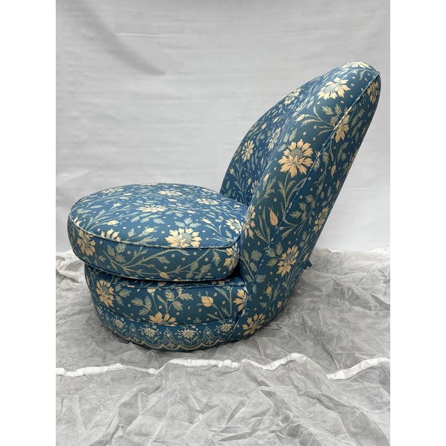 Mid 20th Century Vintage Upholstered Slipper Chair For Sale - Image 5 of 12