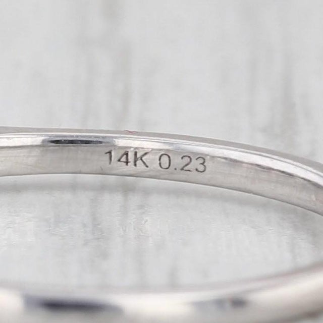 0.23ctw Diamond Wedding Band 14k White Gold Size 7.25 Stackable Anniversary Ring, Size 7.25 For Sale In Greensboro - Image 6 of 8