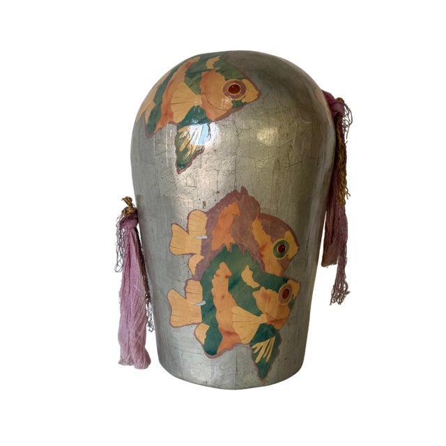 1980’s Vintage “Sea Jewel Ii” Handmade and Hand-Painted Papier Mâché Vase, Signed For Sale