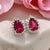 Traditional Natural Pink Tourmaline Diamond Stud Earrings 14k W Gold 2.02 TCW Certified For Sale - Image 3 of 18