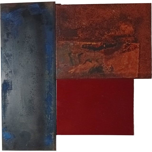 Coffee Contemporary Abstract Aerosol, Rust, Varnish on Metal "N 70" by Andre Debono For Sale - Image 8 of 9
