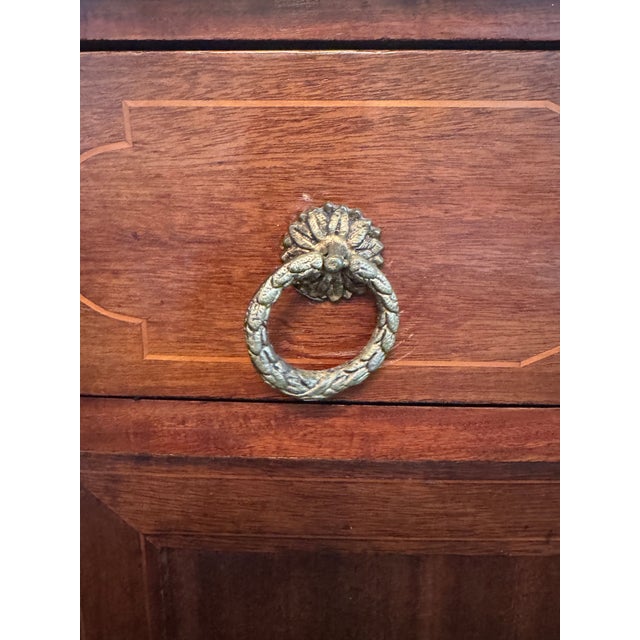 Antique French Louis XVI Demilune Mahogany Calacatta Viola Marble Top Buffet Sideboard Credenza For Sale - Image 14 of 18