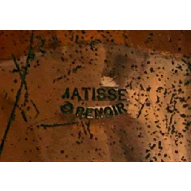 1950s Matisse Renoir Seafoam Copper Enamel Wide Confetti Bracelet Signed MCM For Sale In Los Angeles - Image 6 of 6