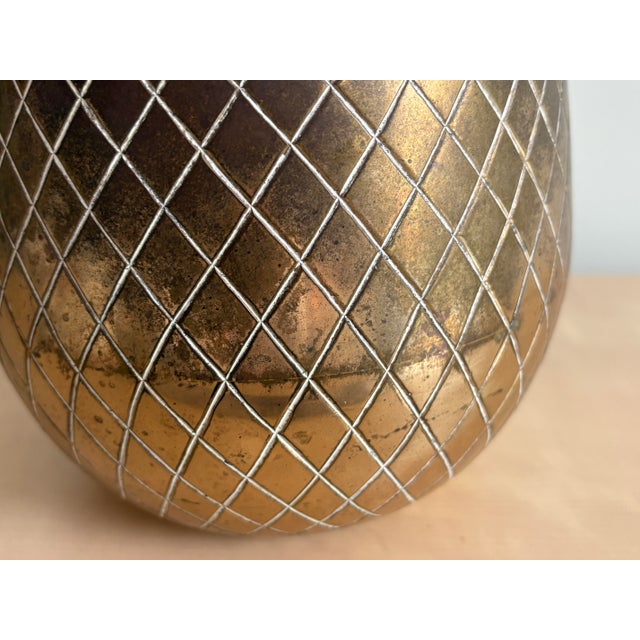 Brass Mid 20th Century Hollywood Regency Brass Lidded Pineapple Ice Bucket For Sale - Image 8 of 10