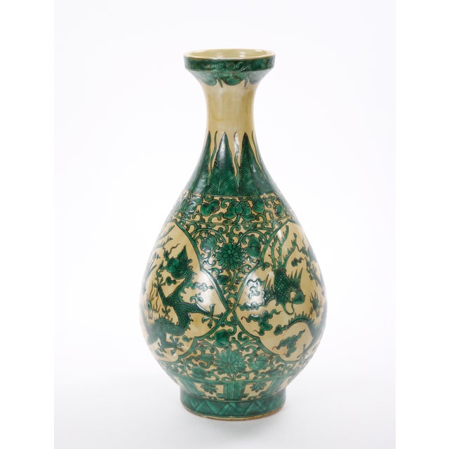 Asian Antique Asian Porcelain Vase / Figural Landscape / Intricate Foliate Decoration For Sale - Image 3 of 8