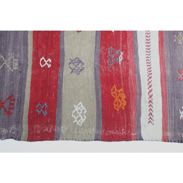 1950s Handmade Warm Color Kilim Runner - 3' 1'' X 9' 1'' For Sale - Image 12 of 12