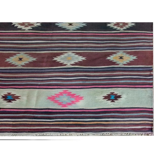 Vintage Turkish Bergama Kilim Rug For Sale - Image 4 of 12