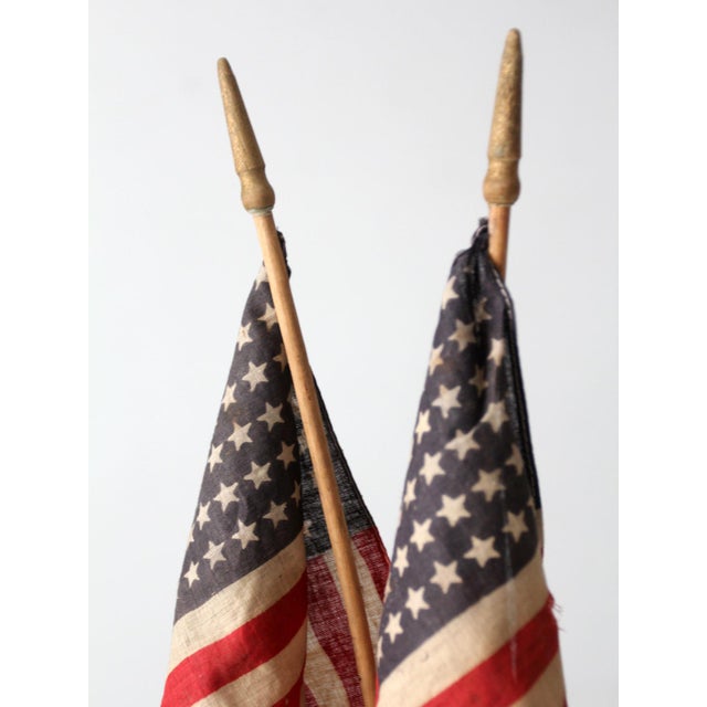 Vintage 48 Star American Parade Flags Pair For Sale - Image 12 of 14