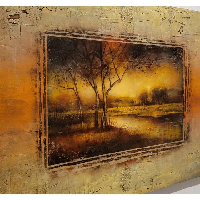 "Tone and Dawn" Original Mixed Media on Canvas 36" X 60" by Cary Henrie For Sale - Image 4 of 9