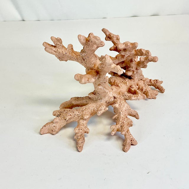 Plastic Mid-Century Coastal Boho Chic Faux Ocean Branch Coral Decorative Object For Sale - Image 7 of 12