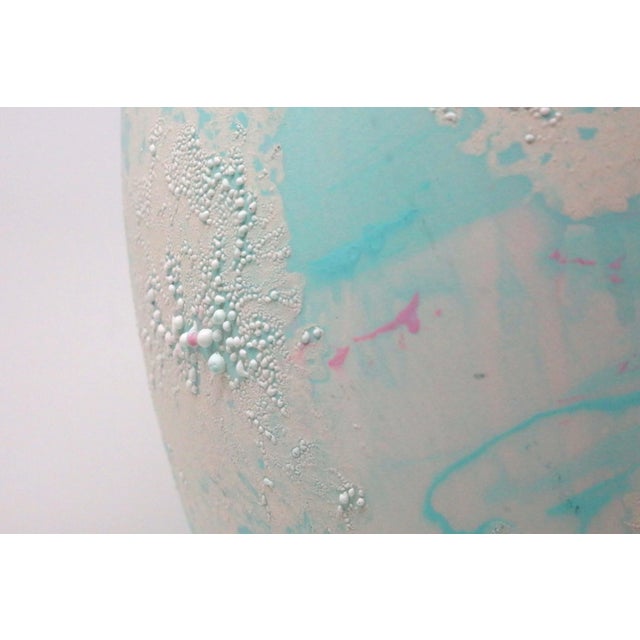 Mid-Century Modern 1990's Contemporary Turquoise, Pink and White Ceramic Vase For Sale - Image 3 of 7